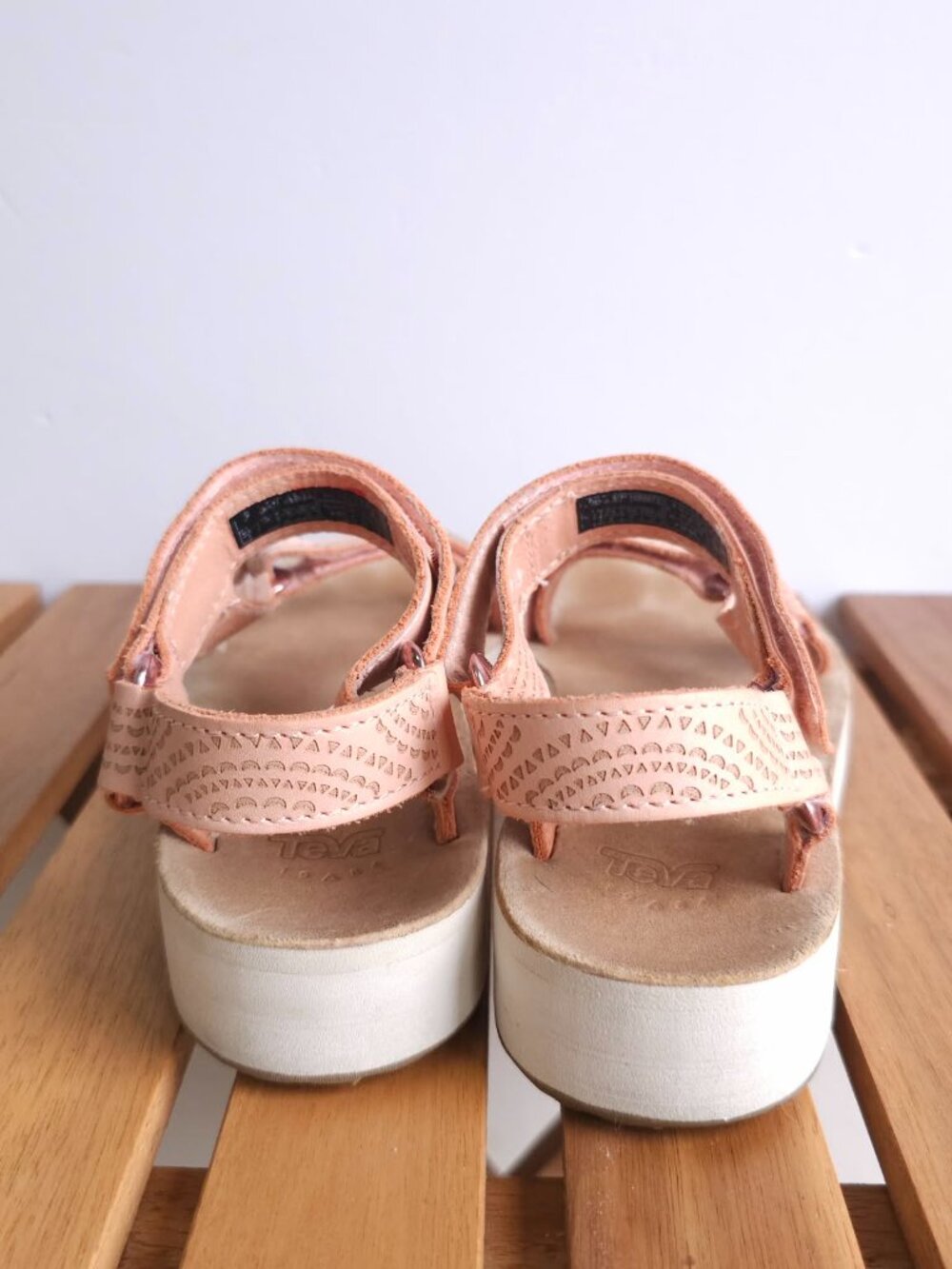 Teva Womens Midform Universal Geometric Tan Leather Summer Sandals Size 6 - Picture 7 of 8
